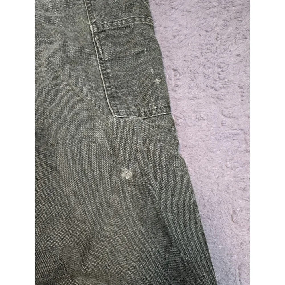Men's Carhartt Distressed Overalls, Green - 36/34